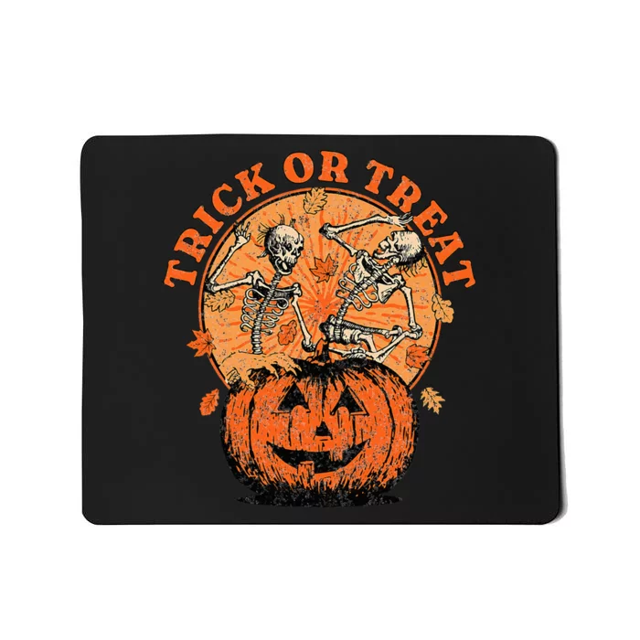 Trick or Treat  Halloween Pumpkin Skeleton Mousepad