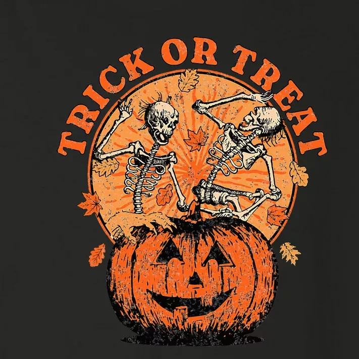 Trick or Treat  Halloween Pumpkin Skeleton Toddler Long Sleeve Shirt