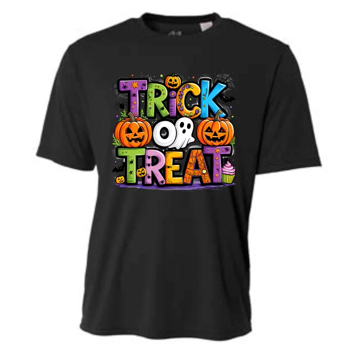 Trick Or Treat Halloween Cool Logo Cooling Performance Crew T-Shirt