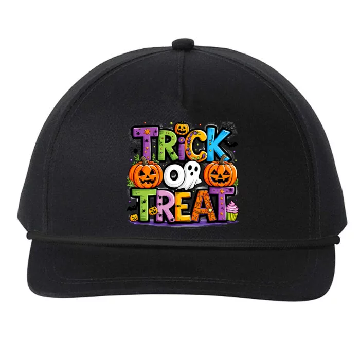 Trick Or Treat Halloween Cool Logo Snapback Five-Panel Rope Hat