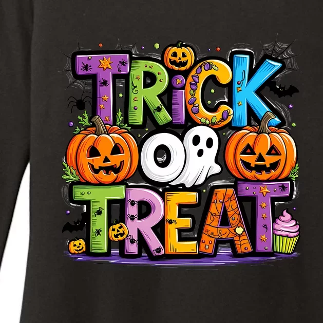 Trick Or Treat Halloween Cool Logo Womens CVC Long Sleeve Shirt