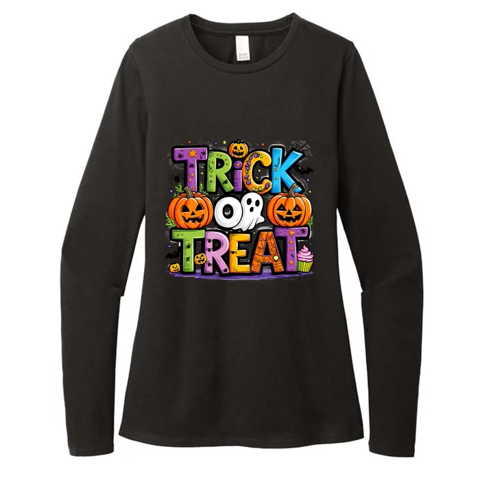 Trick Or Treat Halloween Cool Logo Womens CVC Long Sleeve Shirt