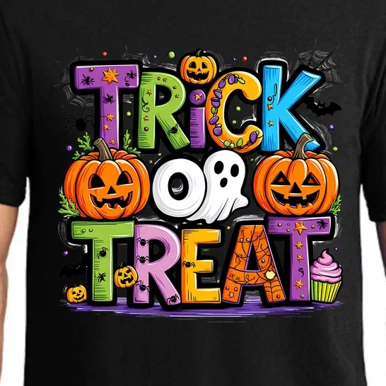 Trick Or Treat Halloween Cool Logo Pajama Set