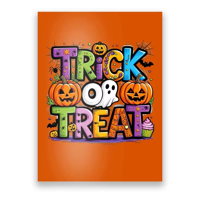 Trick Or Treat Halloween Cool Logo Poster