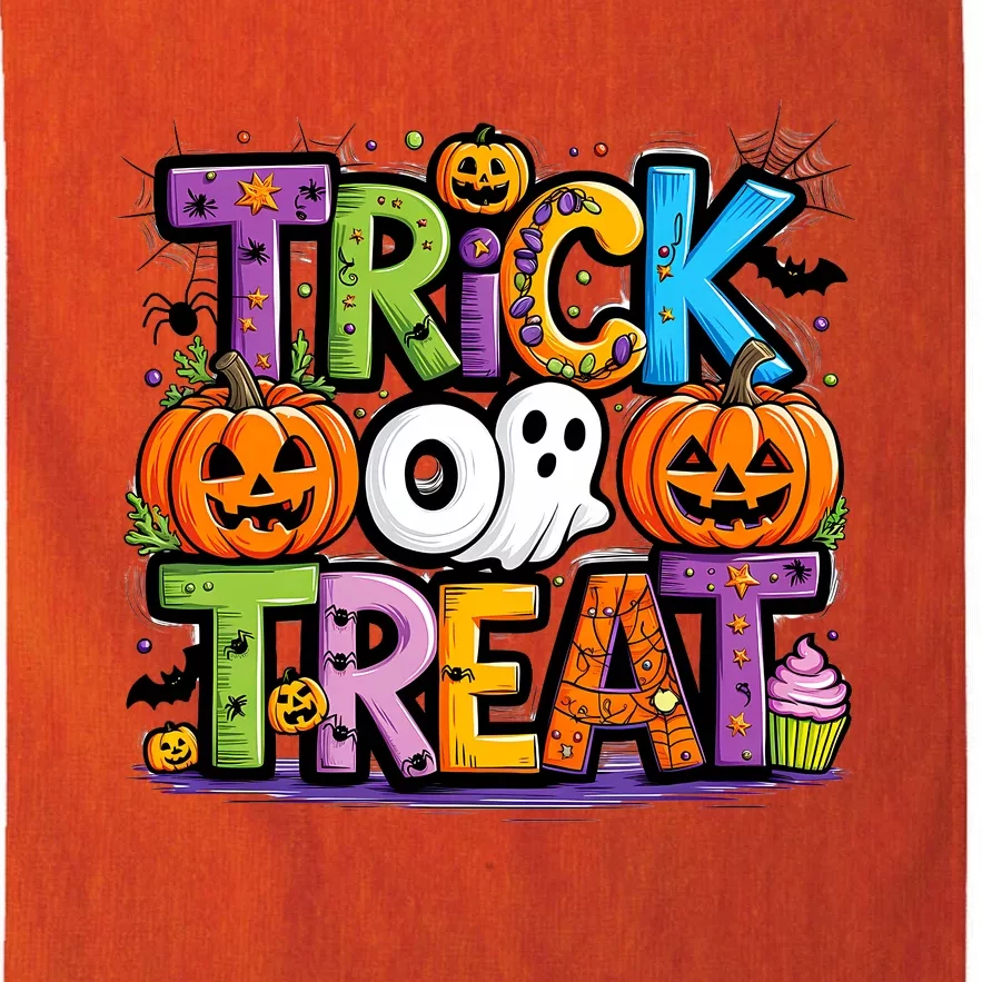 Trick Or Treat Halloween Cool Logo Platinum Collection Golf Towel