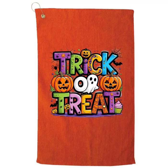 Trick Or Treat Halloween Cool Logo Platinum Collection Golf Towel