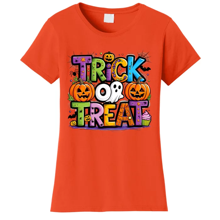 Trick Or Treat Halloween Cool Logo Women's T-Shirt