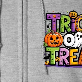 Trick Or Treat Halloween Cool Logo Full Zip Hoodie