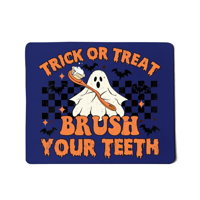 Trick Or Treat Brush Your Teeth Dental Halloween Ghosh Funny Mousepad