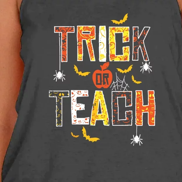 Trick Or Teach Retro Halloween Women's Knotted Racerback Tank