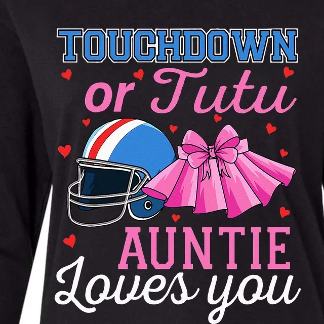 Touchdown Or Tutu Auntie Loves You Football Baby Shower Womens Cotton Relaxed Long Sleeve T-Shirt