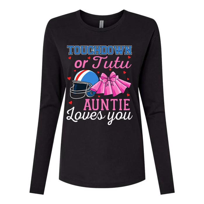 Touchdown Or Tutu Auntie Loves You Football Baby Shower Womens Cotton Relaxed Long Sleeve T-Shirt