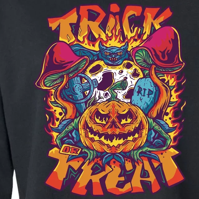 Trick Or Treat Unique Cropped Pullover Crew