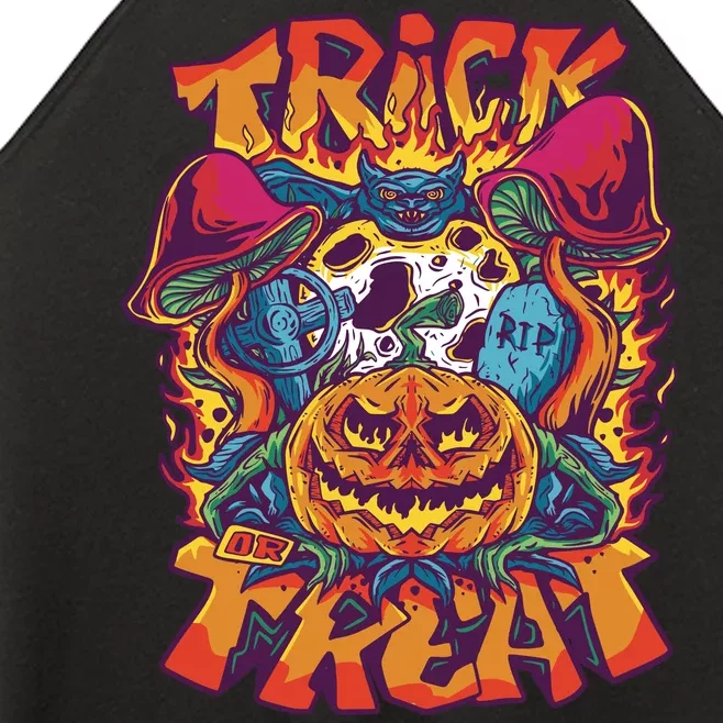 Trick Or Treat Unique Women’s Perfect Tri Rocker Tank