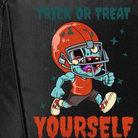 Trick Or Treat Yours Design Halloween Football Gift City Backpack