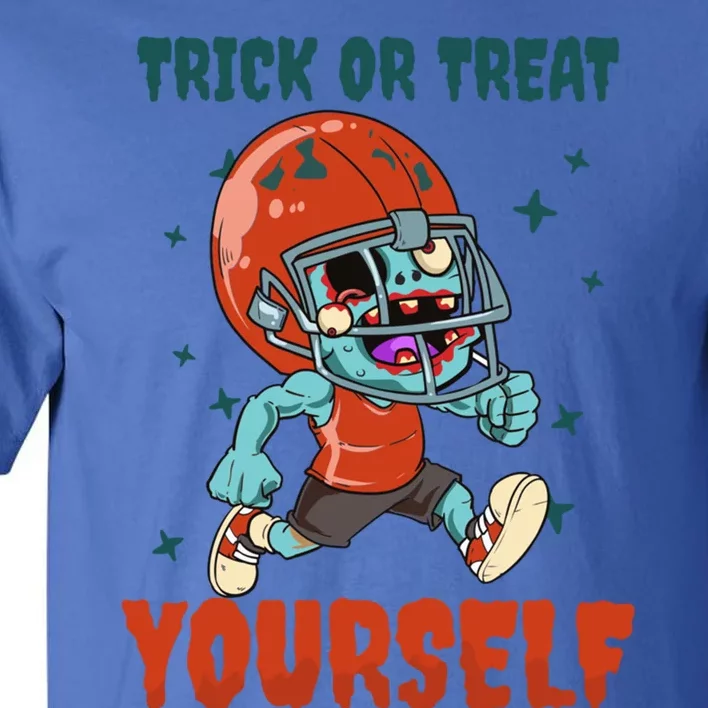 Trick Or Treat Yours Design Halloween Football Gift Tall T-Shirt