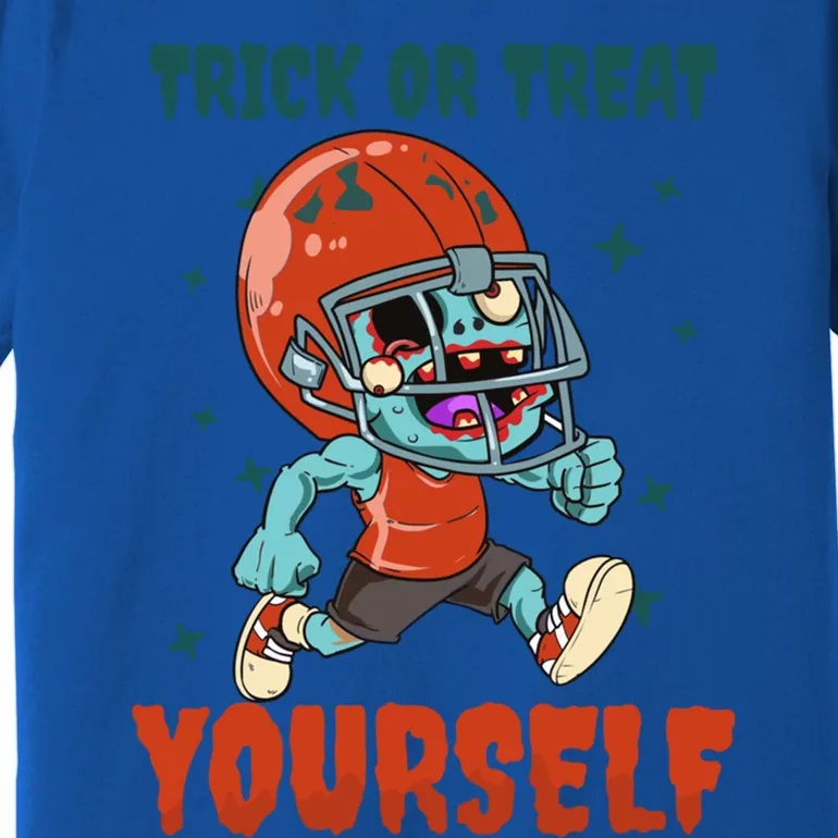 Trick Or Treat Yours Design Halloween Football Gift Premium T-Shirt