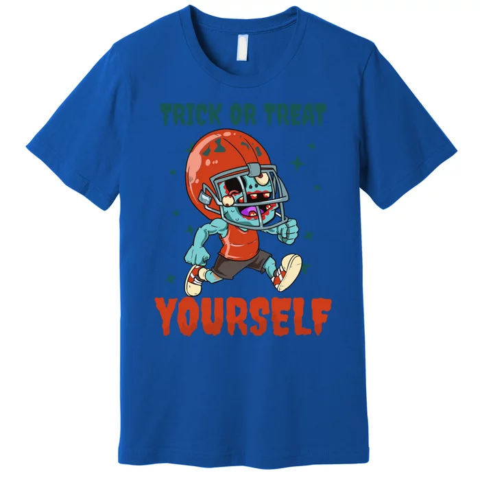 Trick Or Treat Yours Design Halloween Football Gift Premium T-Shirt