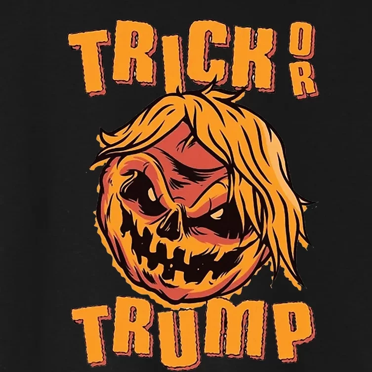 Trick Or Trump Funny Halloween Women's Crop Top Tee