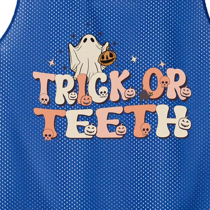 Trick Or Teeth Halloween Retro Spooky Dental Assistant Gift Mesh Reversible Basketball Jersey Tank