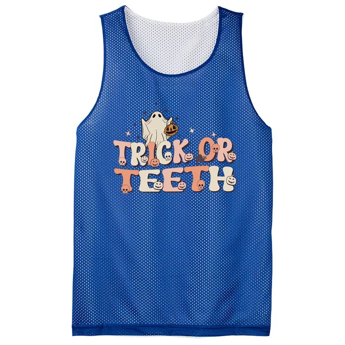 Trick Or Teeth Halloween Retro Spooky Dental Assistant Gift Mesh Reversible Basketball Jersey Tank