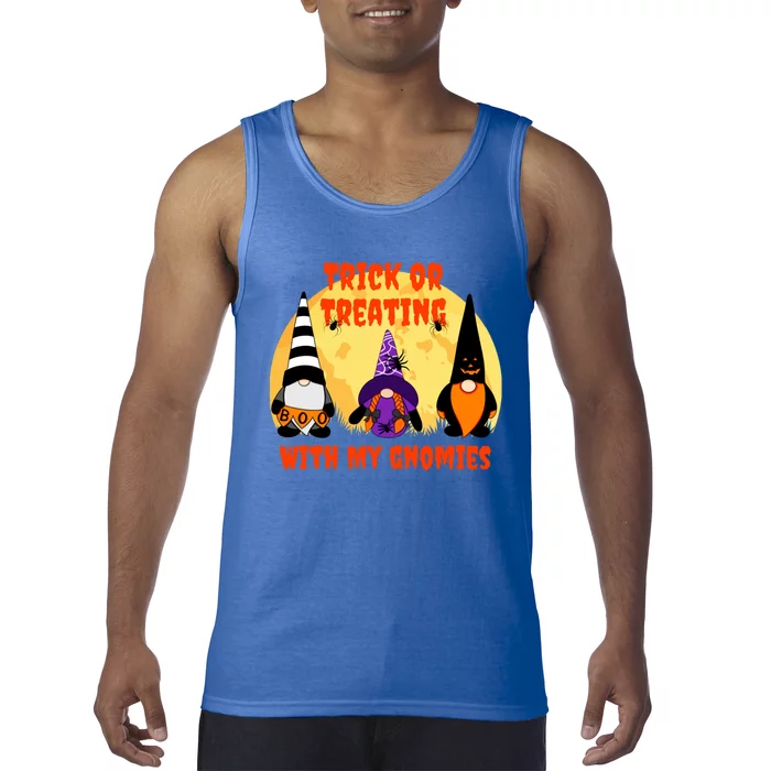 Trick Or Treating With My Gnomies Halloween Gnomes Cool Gift Tank Top