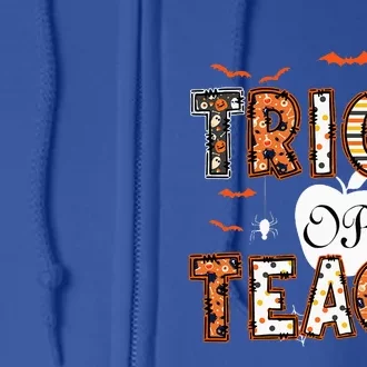 Trick Or Teach Retro Halloween Teacher Costume Full Zip Hoodie