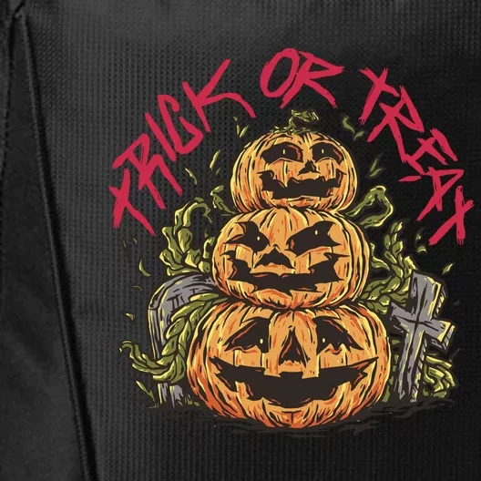 Trick Or Treat Three Pumpkin Design City Backpack