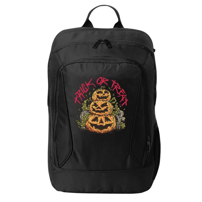 Trick Or Treat Three Pumpkin Design City Backpack