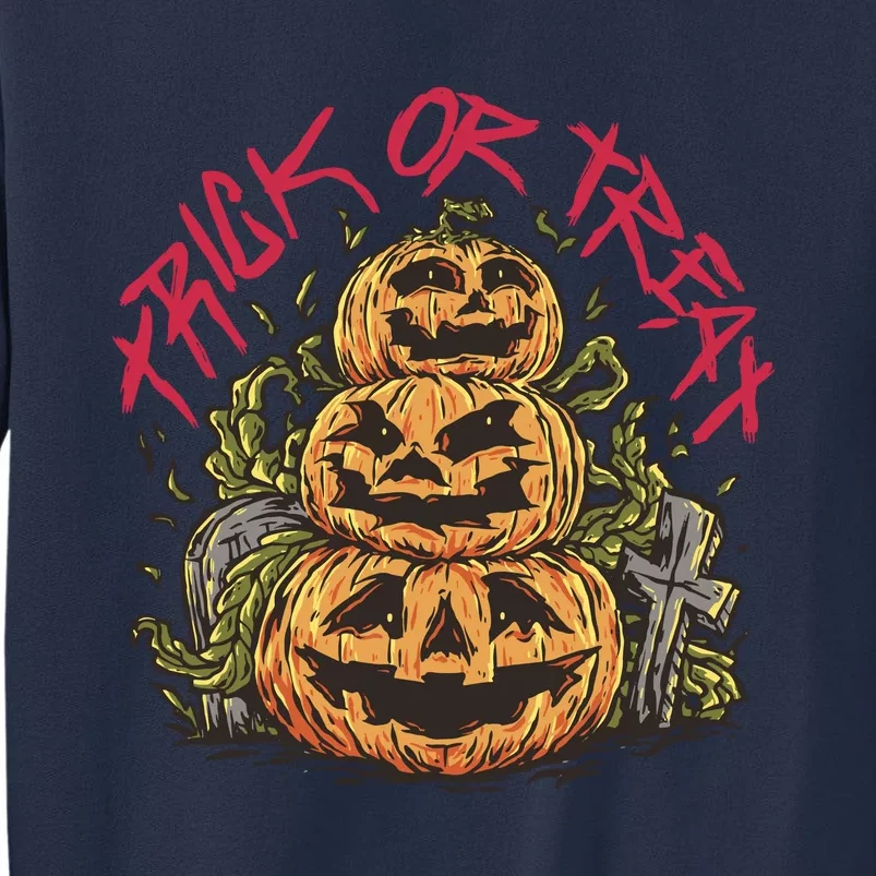 Trick Or Treat Three Pumpkin Design Sweatshirt