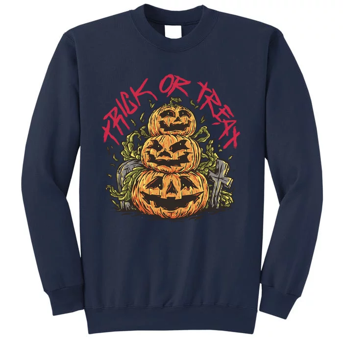 Trick Or Treat Three Pumpkin Design Sweatshirt