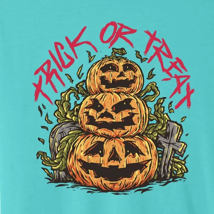 Trick Or Treat Three Pumpkin Design ChromaSoft Performance T-Shirt