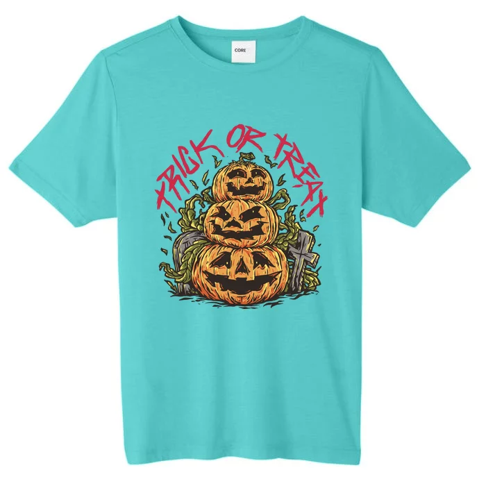 Trick Or Treat Three Pumpkin Design ChromaSoft Performance T-Shirt