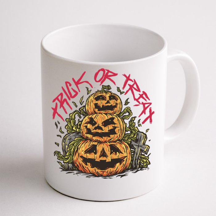 Trick Or Treat Three Pumpkin Design Front & Back Coffee Mug