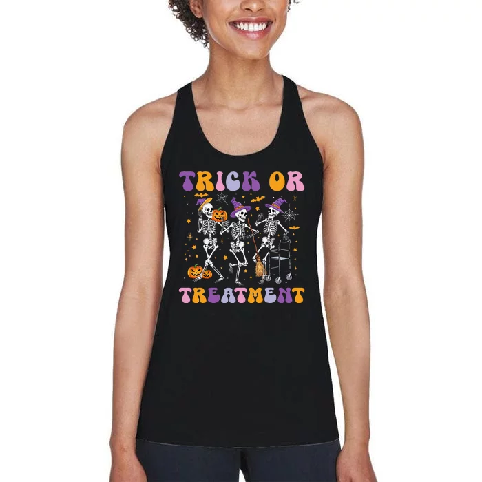 Trick Or Treatment Pt Physical Therapy Therapist Halloween Women's Racerback Tank