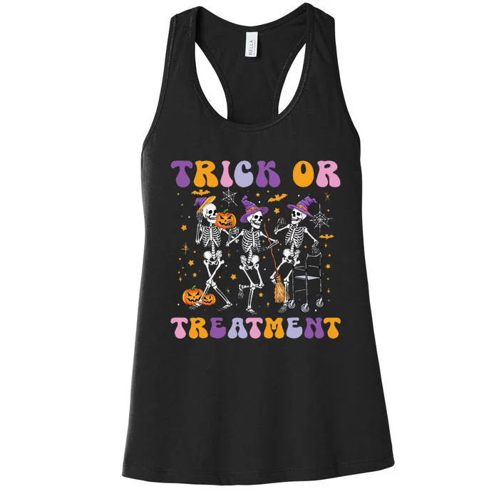 Trick Or Treatment Pt Physical Therapy Therapist Halloween Women's Racerback Tank