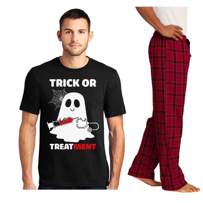 Trick Or Treatment Ghost Funny Rn Nursing Doctor Halloween Pajama Set