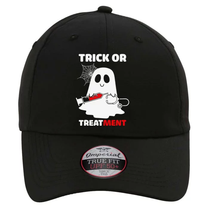 Trick Or Treatment Ghost Funny Rn Nursing Doctor Halloween The Original Performance Cap