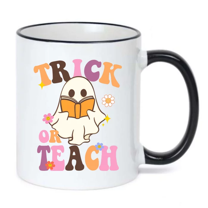 Trick Or Teach Cute Book Ghost Black Color Changing Mug