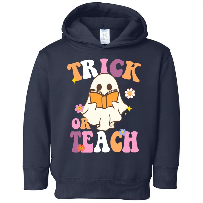 Trick Or Teach Cute Book Ghost Toddler Hoodie