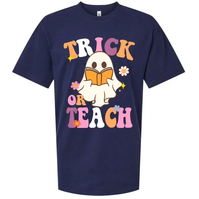 Trick Or Teach Cute Book Ghost Sueded Cloud Jersey T-Shirt