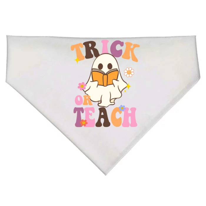 Trick Or Teach Cute Book Ghost USA-Made Doggie Bandana