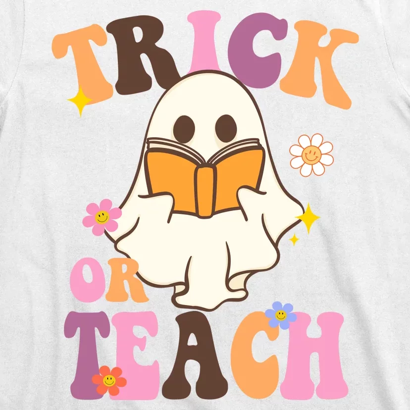 Trick Or Teach Cute Book Ghost T-Shirt