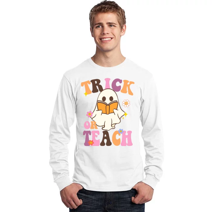 Trick Or Teach Cute Book Ghost Tall Long Sleeve T-Shirt