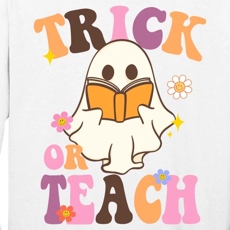 Trick Or Teach Cute Book Ghost Tall Long Sleeve T-Shirt