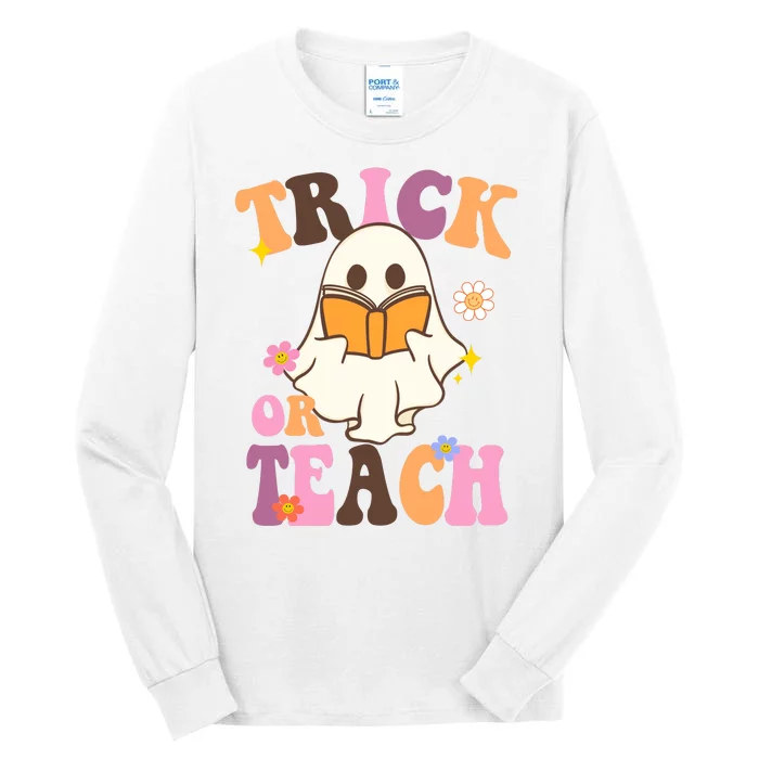 Trick Or Teach Cute Book Ghost Tall Long Sleeve T-Shirt