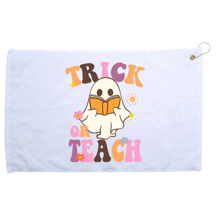 Trick Or Teach Cute Book Ghost Grommeted Golf Towel