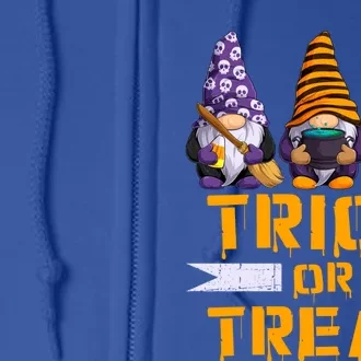 Trick Or Treat Funny Halloween Gnomes Funny Gift Full Zip Hoodie