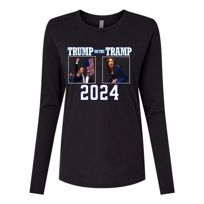 Trump Or The Tramp 2024 Vote For Trump Trump Vance 2024 Womens Cotton Relaxed Long Sleeve T-Shirt