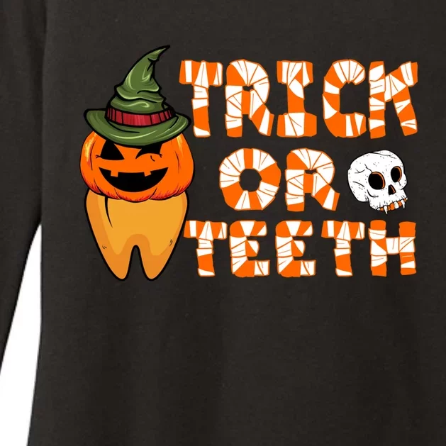 Trick Or Teeth Funny Dentist Halloween Dental Squad Gift Womens CVC Long Sleeve Shirt